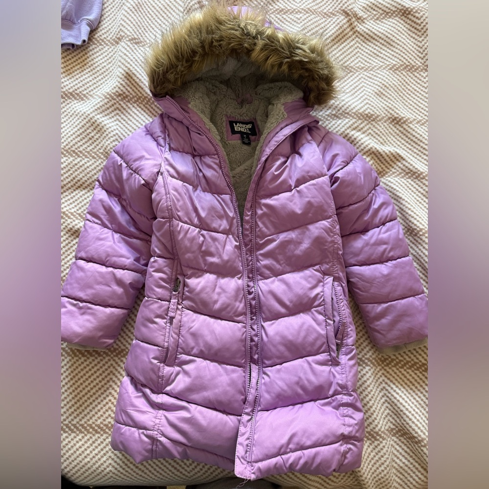 Lands' End Lavender Puffer Jacket
